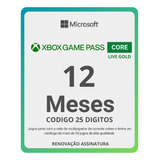 Live Gold - Xbox Game Pass Core - 12 Meses