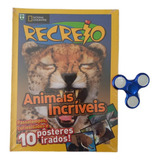 Livro Revista Recreio E National Geographic Especial Animais Incríveis + 1 Spinner