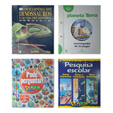 Livros Enciclopédias - Revista Recreio - Editora Abril | Dinossauros E Vida Pré-histórica, Planeta Terra, Pode Perguntar, Pesquisa Escolar | 4 Unidades | Frete Grátis