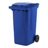 Lixeira Contentor De Lixo Com Rodas 240l Mod. Europeu Azul