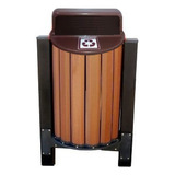 Lixeira Ecologica Coleta Seletiva 94l C/ Suporte Fixo Marrom