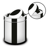 Lixeira Inox Banheiro 5 Litros Cesto Basculante Escritório Cor Prateado