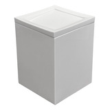 Lixeira Quadrada Basculante 5l Em Resina Branco