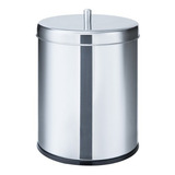 Lixo Lixeira Cesto Inox 6.3 Lts Tampa Pino Banheiro Cozinha Escritório Martinazzo