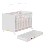 Lojas Bela Berço Multifuncional Vira Caminha Americano 2 X 1 Com Colchão Impermeavel Para Quarto Baby