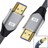 Lojas Casa Cabo Hdmi 2.1 8k Gold Ultra Hd Para Tv Projetor 2m 4k Cinema Premium Alta Qualidade Cinza