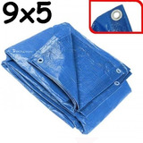 Lona Plastica Carreteiro 9x5m C/ Ilhoes Impermeavel Azul :@