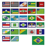 Lote C/ 27 Mini Bandeira 3x4,5cm Todos Os Estados Do Brasil
