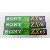 Lote Com 03 Fita Cassete Sony Zx - 60 - Lacrada