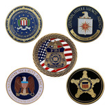 Lote Kit Medalha Moeda Agencias De Segurança Americanas