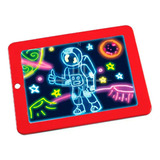 Lousa Tablet Pad Mágico Com 6 Canetinhas Coloridas Neon 3d