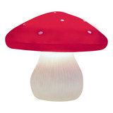 Luminária Abajur Infantil Cogumelo Decoração Quarto Sala Cor Da Cúpula Vermelho Cor Da Estrutura Branco