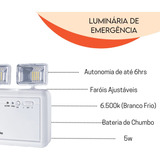 Luminária De Emergência Blumenau Iluminação 40011214 Led Com Bateria Recarregável 5 W 100v/240v Branca