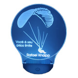 Luminária De Mesa Paraquedas Parapenti Com Seu Nome 16 Cores