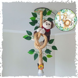 Luminária Lustre Pendente Infantil Safari Macaquinho Cor Marrom 110v/220v
