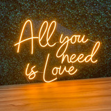 Luminária Painel Neon Led All You Need Is Love 53x70cm