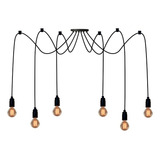 Luminaria Pendente Aranha Spider Octoplus 6 Fios 3m Preto 110v/220v