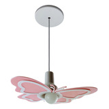 Luminária Pendente Borboleta Infantil Quarto Menina O Teto Cor Rosa 110v/220v