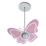 Luminária Pendente Borboleta Infantil Quarto Rosa Ceu Safari