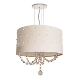 Luminária Pendente Branca 30cm De Diâmetro X 15cm De Altura