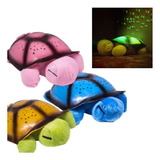 Luminária Projetor Infantil Tartaruga Com Luz Estrelas E Som