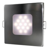 Luminária Quadrada Inox De Embutir 14 Leds Acionamento Touch
