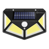 Luminária Solar 100 Led 7w Iluminação Sensor De Presença