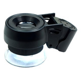Lupa Conta-fios Profissional 45x + Leds Branco E Uv + Bolsa
