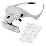 Lupa De Cabeça Lorben Com 5 Lentes Intercambiáveis (aumento De 1x A 3,5x) E Luz Led Dupla Ajustável - Trabalhos De Precisão, Leitura, Artesanato E Estética Confortável E Leve, Ampliação