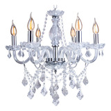 Lustre Cristal Clássico Maria Tereza France 6 Braços E14 110v/220v