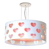 Lustre Infantil Pendente Corações Com Cristais 40x16 Abwt