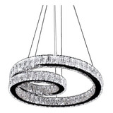 Lustre Pendente Cristal Aliança Infinity Led Integrado 72w