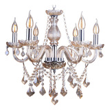 Lustre Pendente Cristal Sala Candelabro France Nice 6 Braços