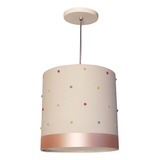 Lustre Pendente Infantil Pérolas Coloridas - 25x25 Cru Bivolt