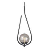 Lustre Pendente On Drop Com Globo De Vidro Estrutura Preto/ Vidro Fumê 110v/220v Trybo 4126-15-br
