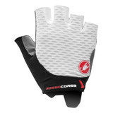 Luva Ciclismo Feminino Castelli Rosso Corsa 2 Branco
