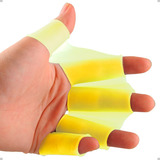 Luva De Natação Barbatana De Mergulho Nadadeira De Mão 5sports Antiderrapante Material Silicone Piscina Braçada Longa Treinamento De Natação Melhora Na Performance Nado Perfeito Conforto Cor: Amarelo