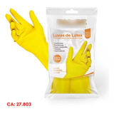 Luva Látex Limpeza Multiuso Resistente Amarela 1 Par Full Tamanho G