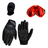 Luva Motocross Trilha Enduro + Óculos Proteção Off Road X11