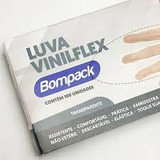 Luva Vinilflex Bompack Transparente Tamanho G Caixa 100 Unid