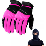 Luva X11 Nitro Win Rosa Feminina + Balaclava Climate Moto