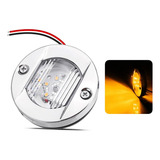 Luz De Cortesia 12v 24v 6 Leds Redonda 75mm Barco Lancha Luz Amarelo