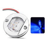 Luz De Cortesia 12v 24v 6 Leds Redonda 75mm Barco Lancha Luz Azul