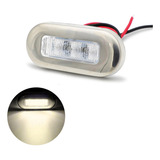 Luz De Cortesia 12v 24v Inox 3 Leds 84mm Barco Lancha Carro Luz Branco-quente