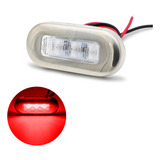Luz De Cortesia 12v 24v Inox 3 Leds 84mm Barco Lancha Carro Luz Vermelho