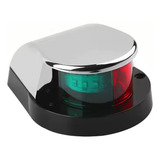 Luz De Navegação Proa Bicolor Cromada Leds 12v Barco Lancha