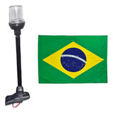 Luz Estrobo Alcançado Fundeio Popa Mastro Preto + Bandeira