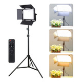 Luz Led Profissional Foto Video Controle Tripé Aço 2 Metros