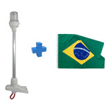 Luz Mastro Branco Alcançado 40cm Led Bandeira Brasil Barco