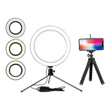 Luz Para Gravar Vídeos Youtube + Tripé Para Celular Mesa